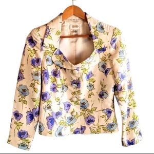 Talbots Elegant 100% Chic Silk Floral Blazer Jacket – Size 8 (NWT) 🎁
